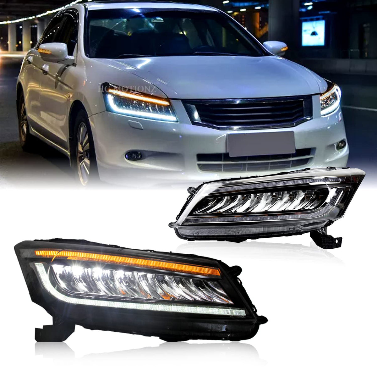 Headlights For Honda Accord 2008-2012, Driver and Passenger Side (Pair) W417
