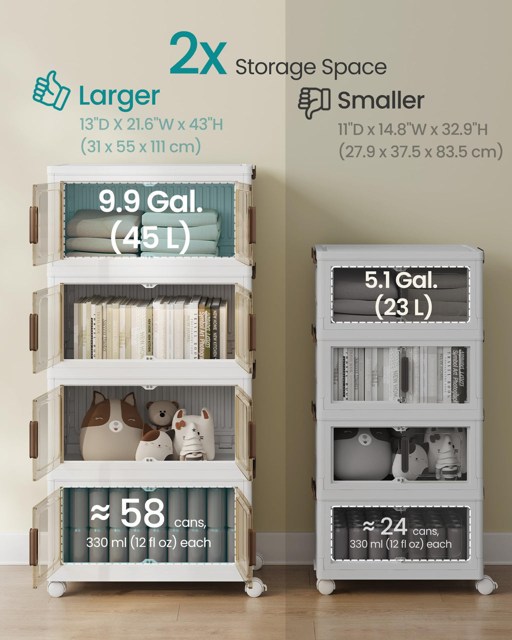 48QT Stackable Storage Bins with Lid R384