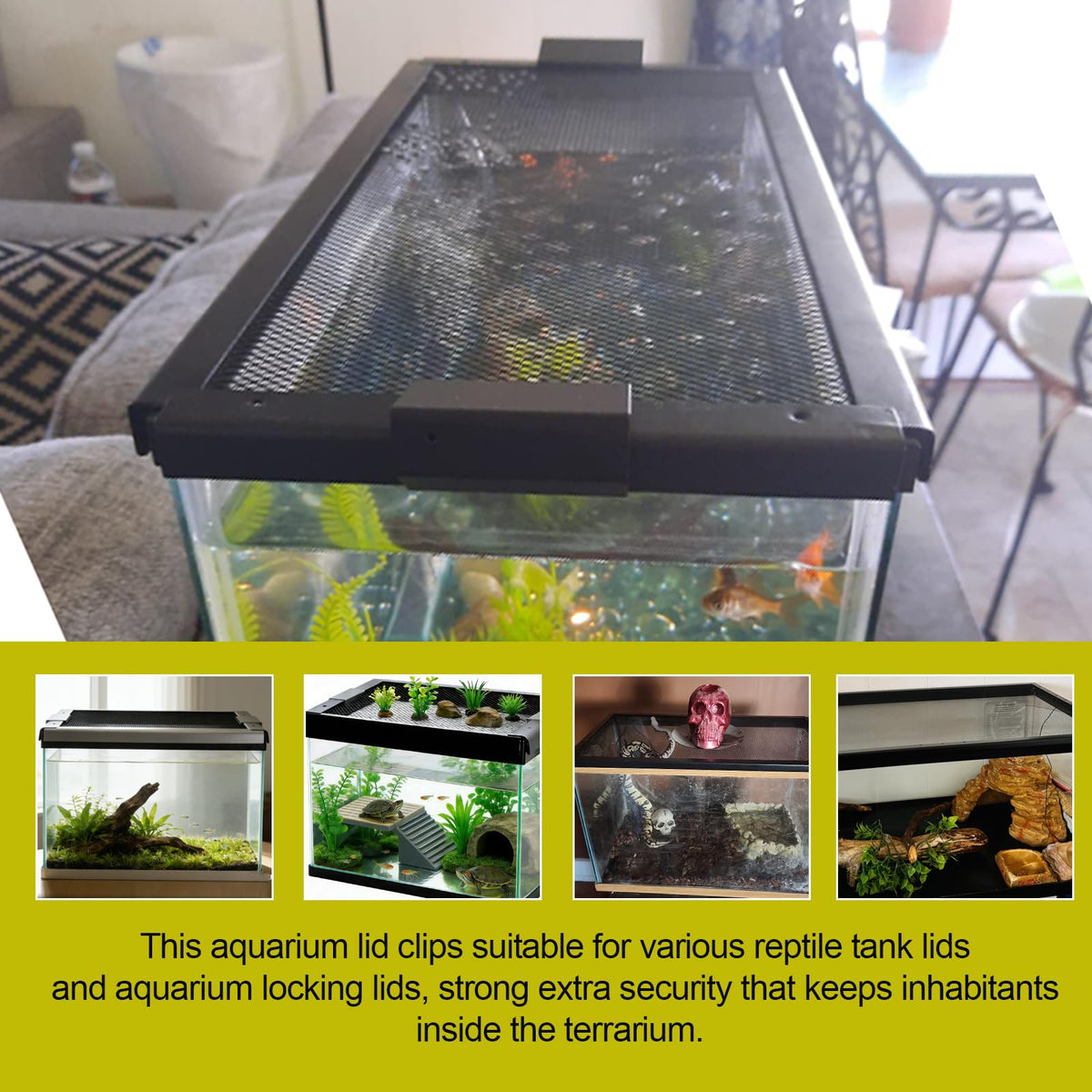 Heavy Duty Screen Clips for Reptile Terrarium Covers C540