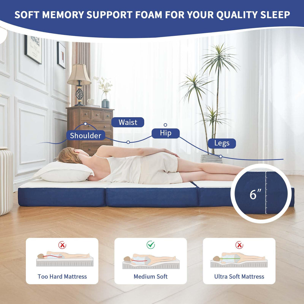 Foldable 6" Trifold Mattress Full Size H943