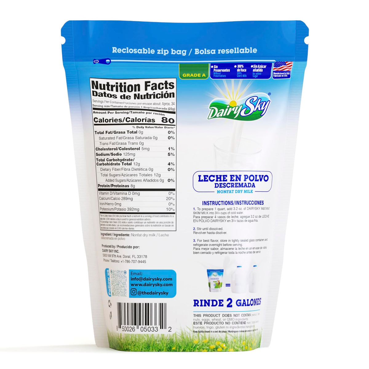 Nonfat Dry Milk Powder 26 Oz with Vitamins A & D A329