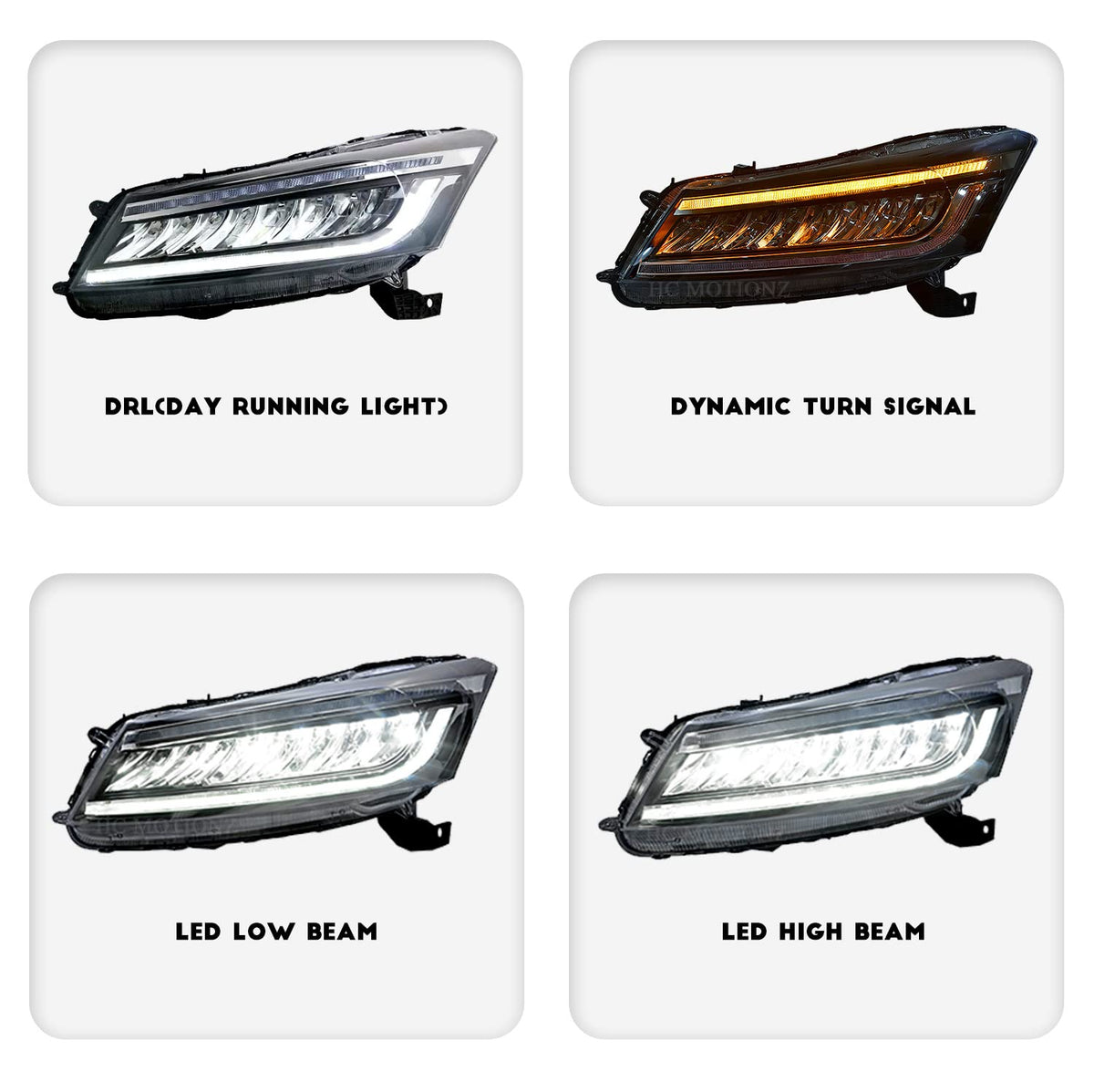 Headlights For Honda Accord 2008-2012, Driver and Passenger Side (Pair) W417