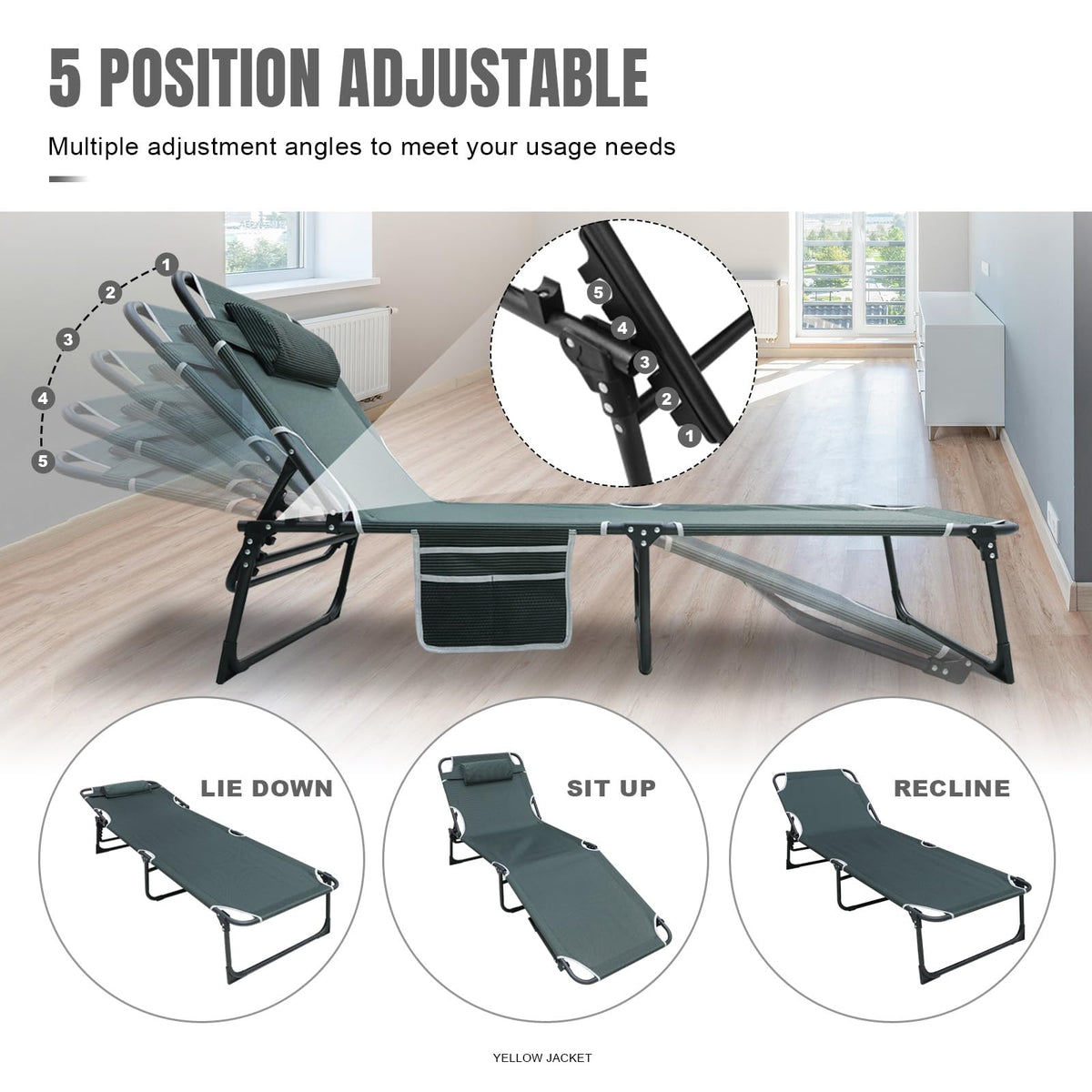Folding Camping Cot with Mattress and Pillow J1546