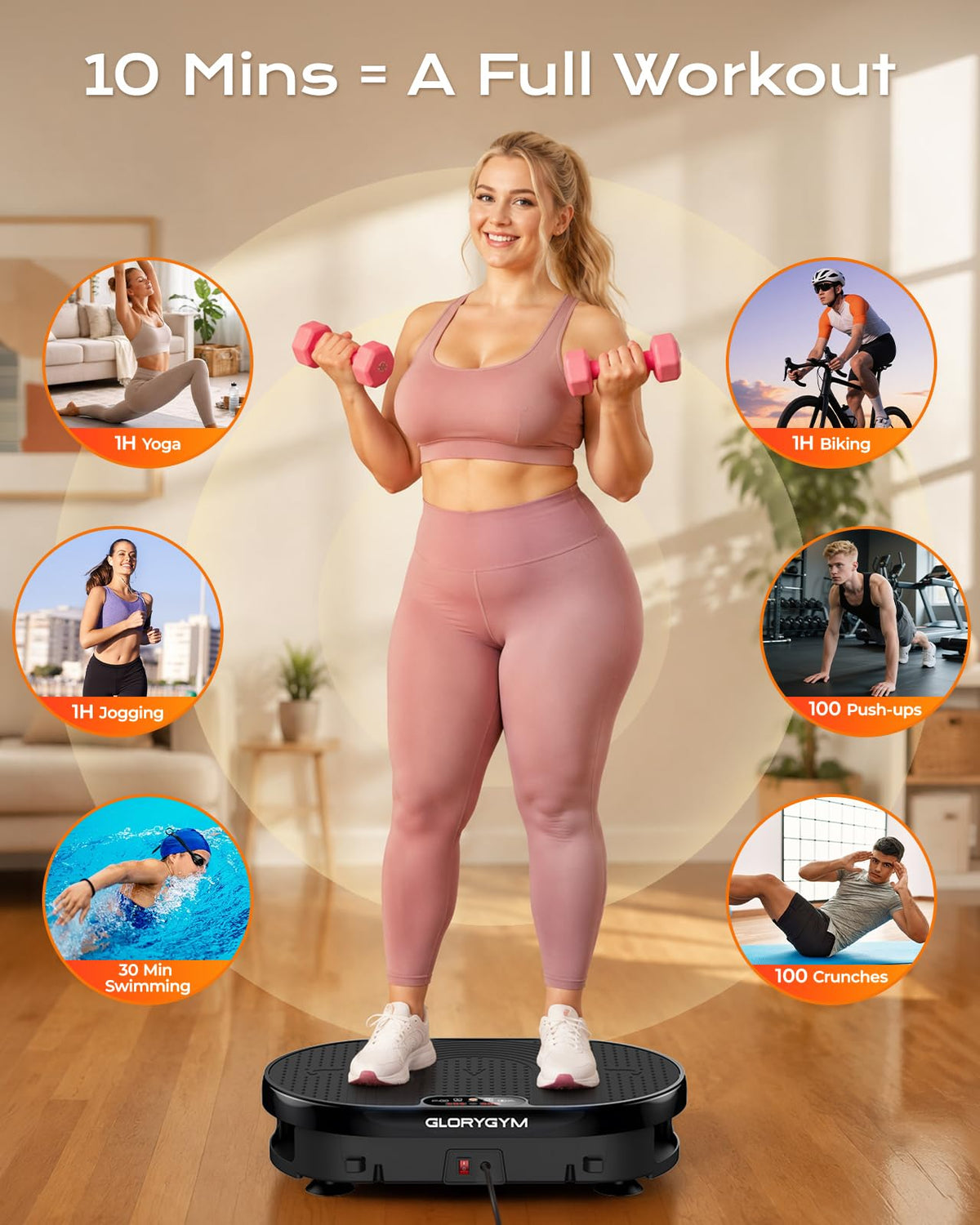 Vibration Plate Exercise Machine with Resistance Bands R10220