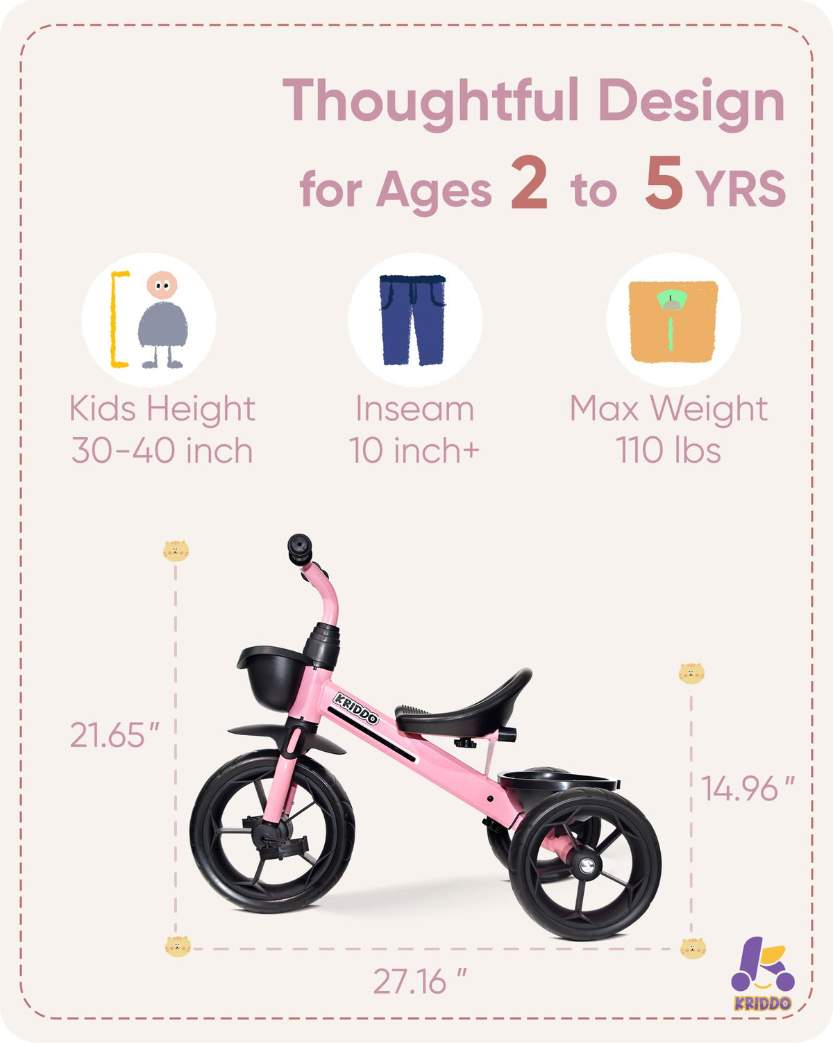 Kids Tricycle with Protective Gear Set K182595