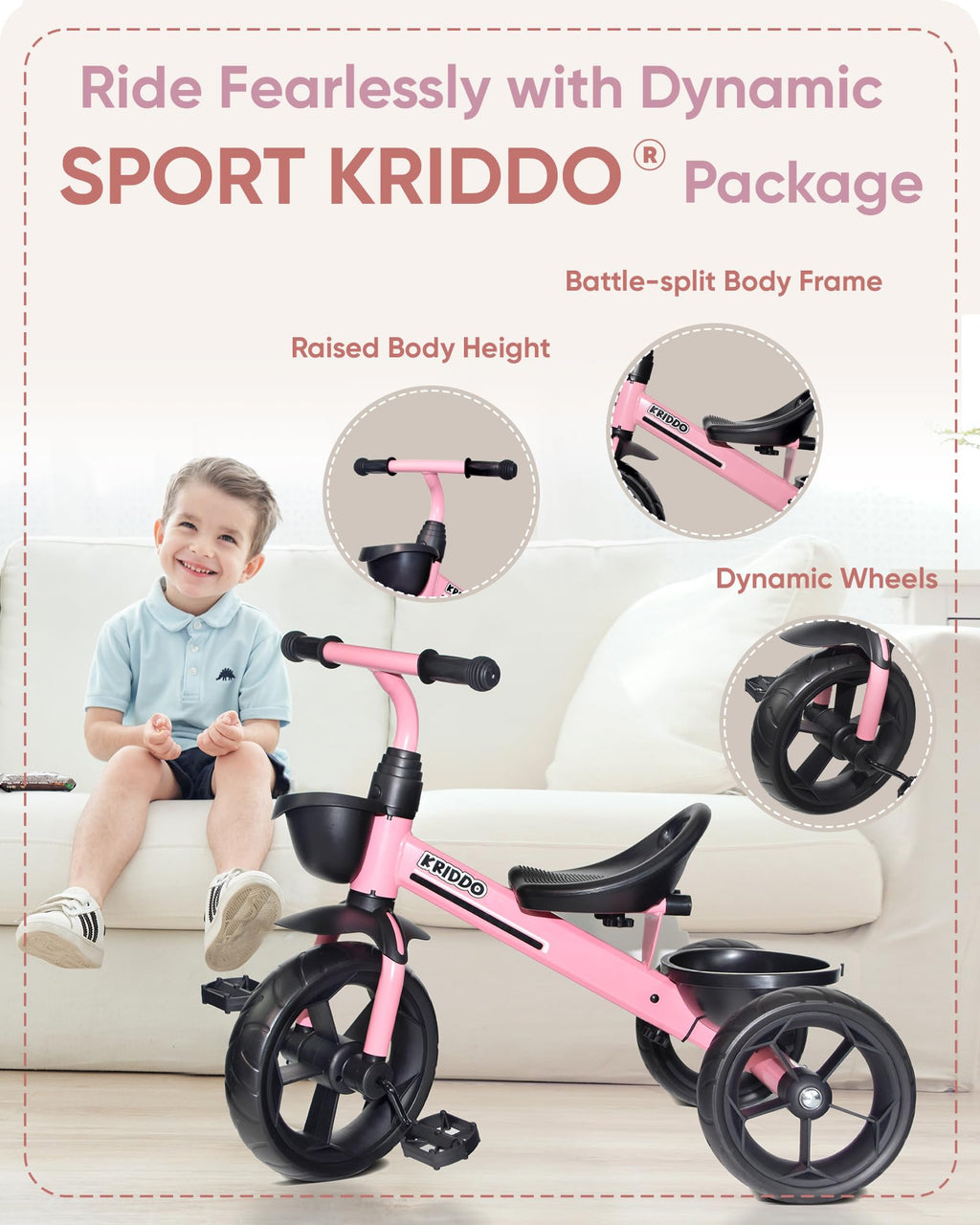 Kids Tricycle with Protective Gear Set K182595