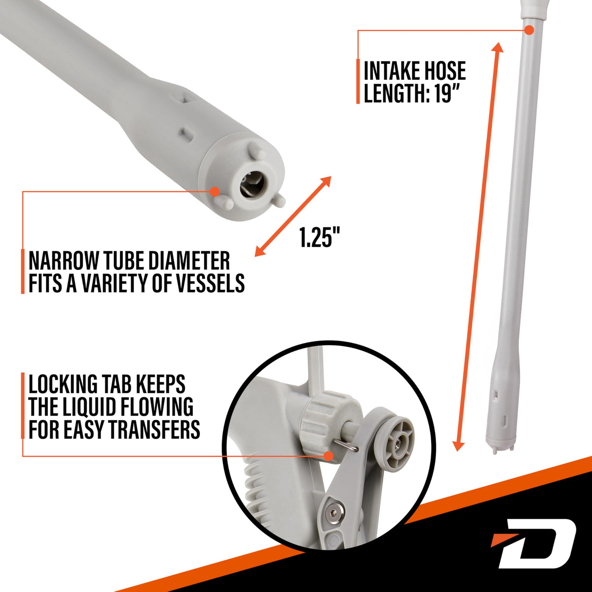 Stick Fuel Pump with Trigger Nozzle and 51in Clear Hose O106654