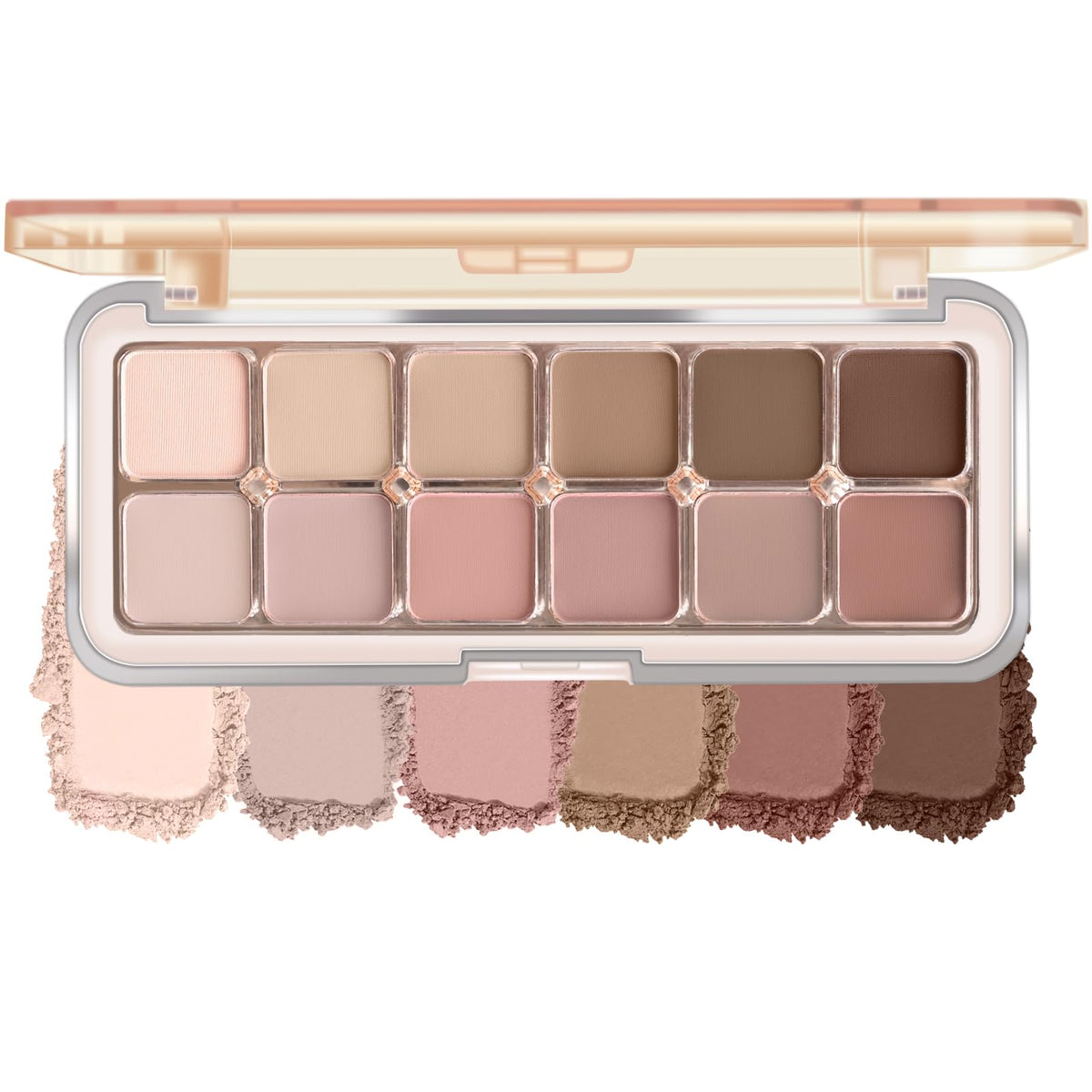 12 Color Grey Pink Eyeshadow Palette with Brush S326287