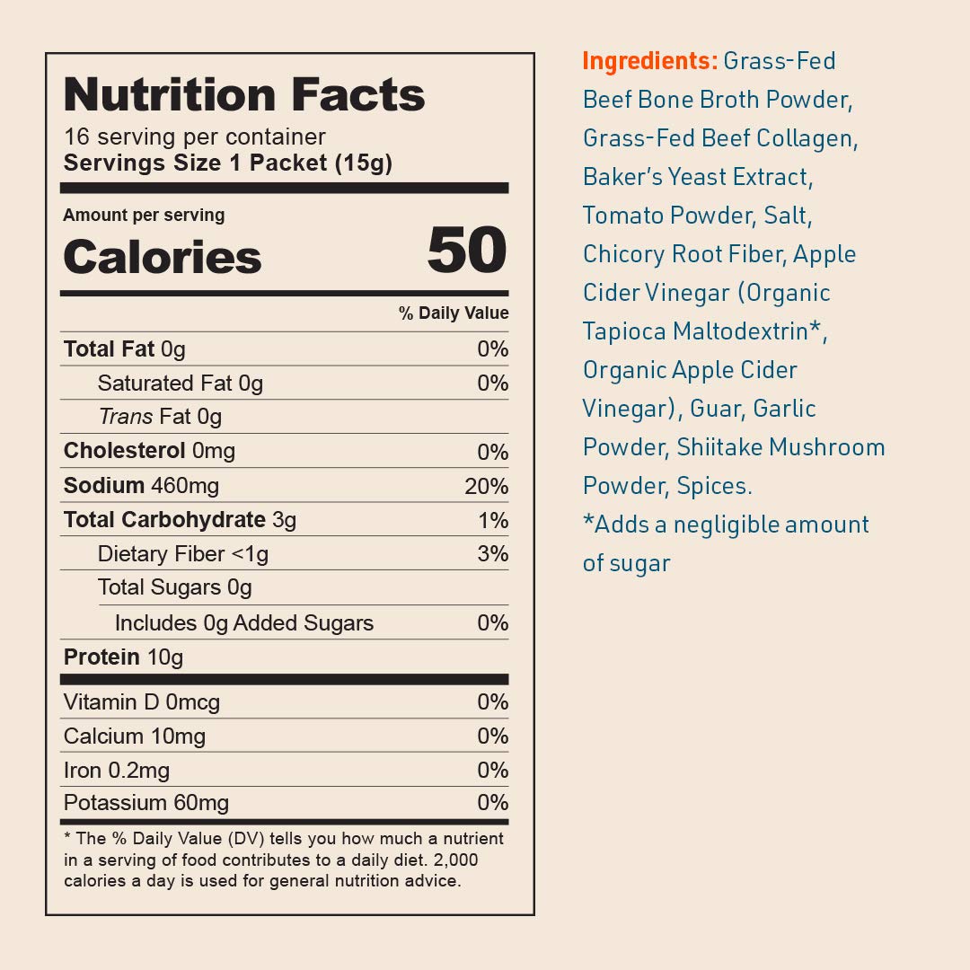 Beef Bone Broth Instant Powdered Mix 32 Pack F5317