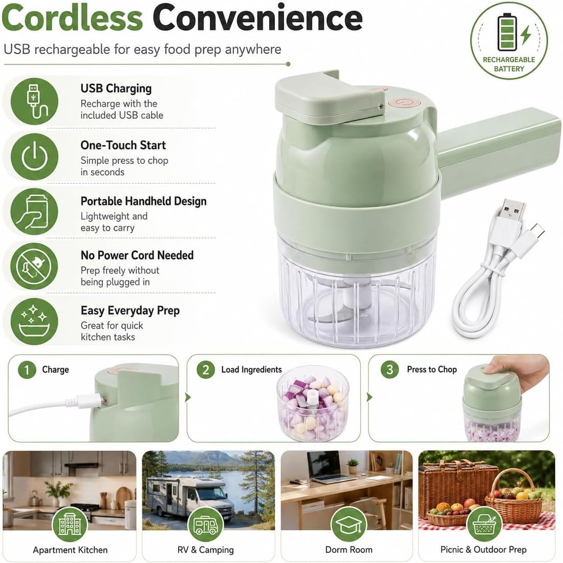 4 in 1 Handheld Electric Vegetable Chopper M89211