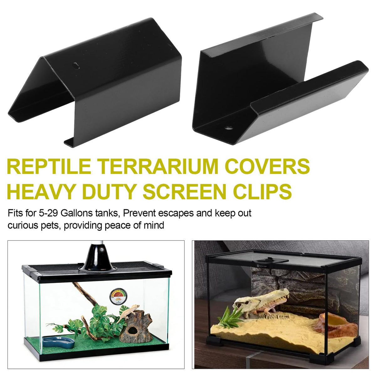Heavy Duty Screen Clips for Reptile Terrarium Covers C540