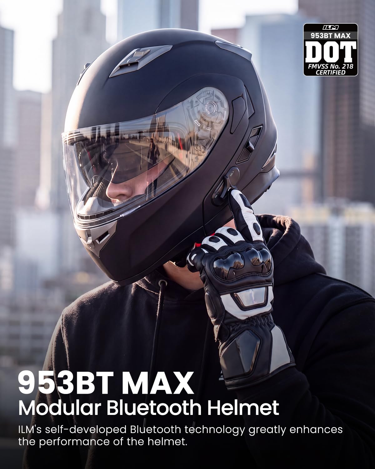 Bluetooth Integrated Modular Motorcycle Helmet L6133