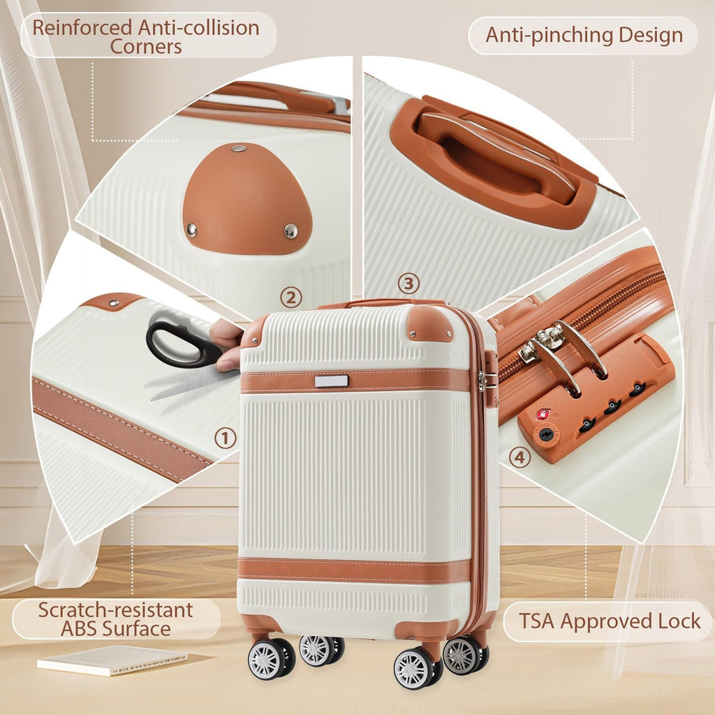 3 Piece Hardside Spinner Luggage Set with TSA Lock J10822