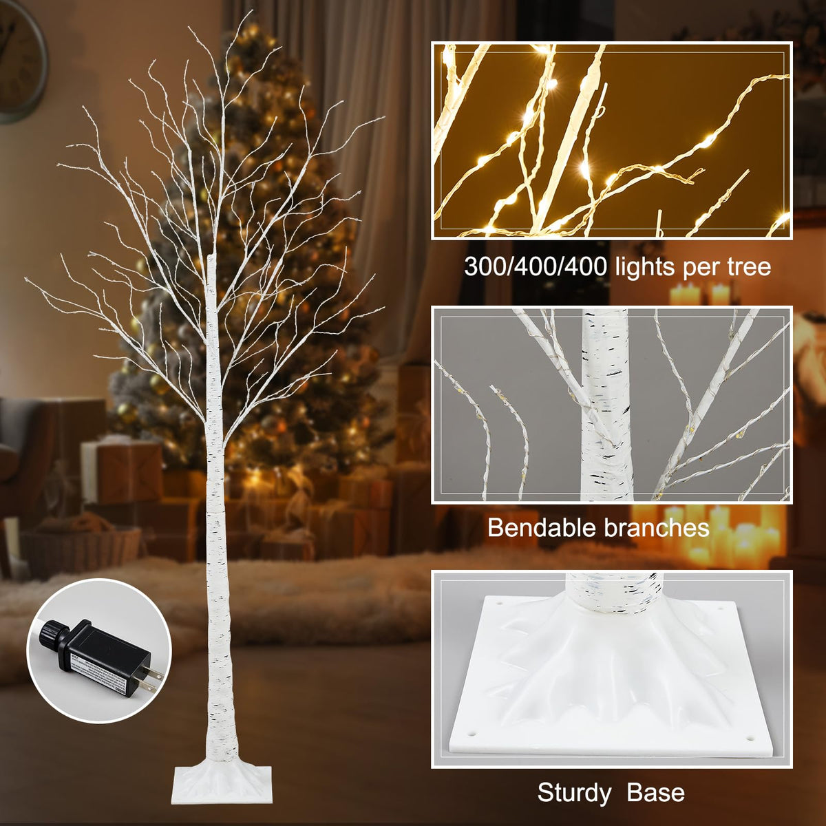 6 Pcs Lighted Birch Tree N86977