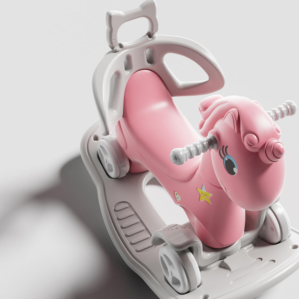 4 in 1 Rocking Horse with Push Handle and Balance Board R920