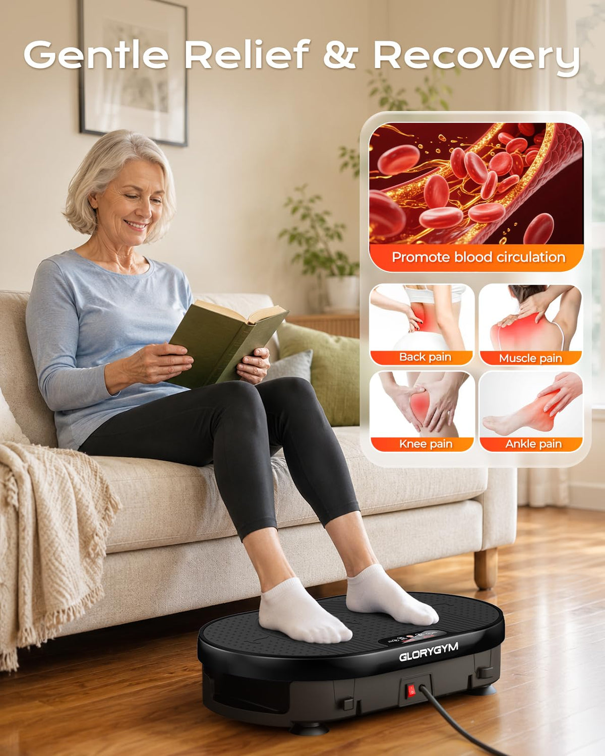 Vibration Plate Exercise Machine with Resistance Bands R10220
