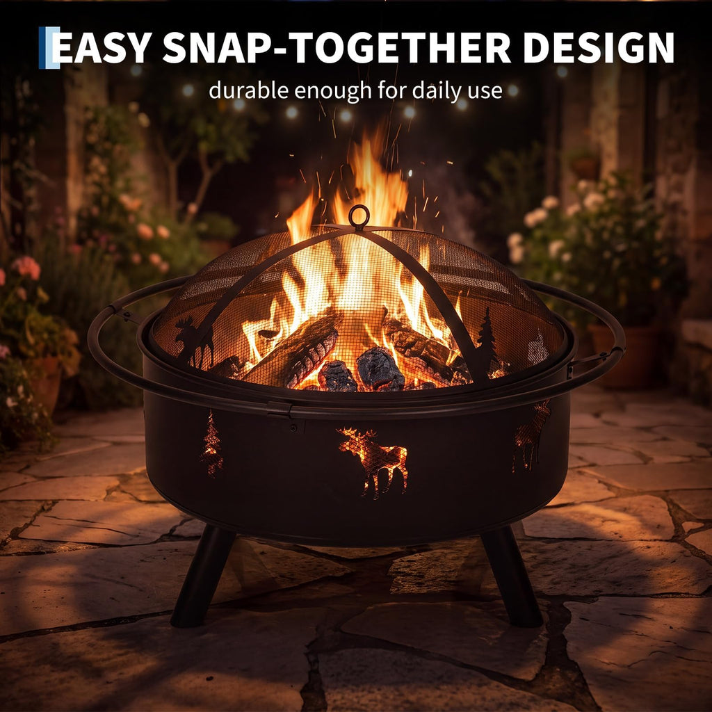 32" Round Wood Burning Fire Pit Z409152