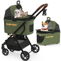 Foldable Pet Stroller with Detachable Carrier D4311