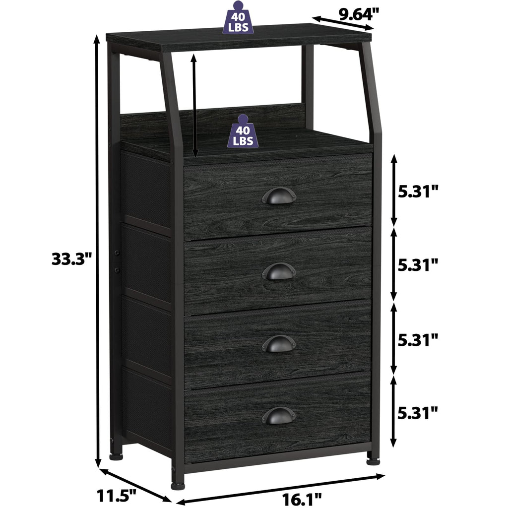 Tall Nightstand with Fabric Drawer I229