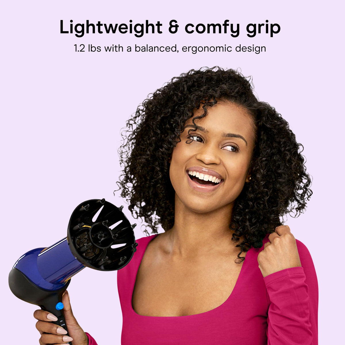 Lightweight 1875W Hair Dryer with Diffuser & Concentrator Attachments X6610