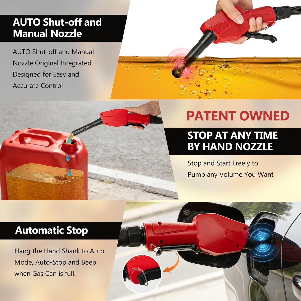 Cordless Gas Pump with Auto-Stop & Hand Nozzle, 51" Hose W193395