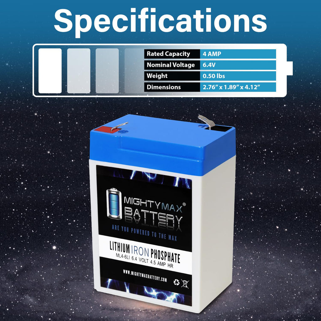 6V 4.5AH Lithium Replacement Battery Z623142