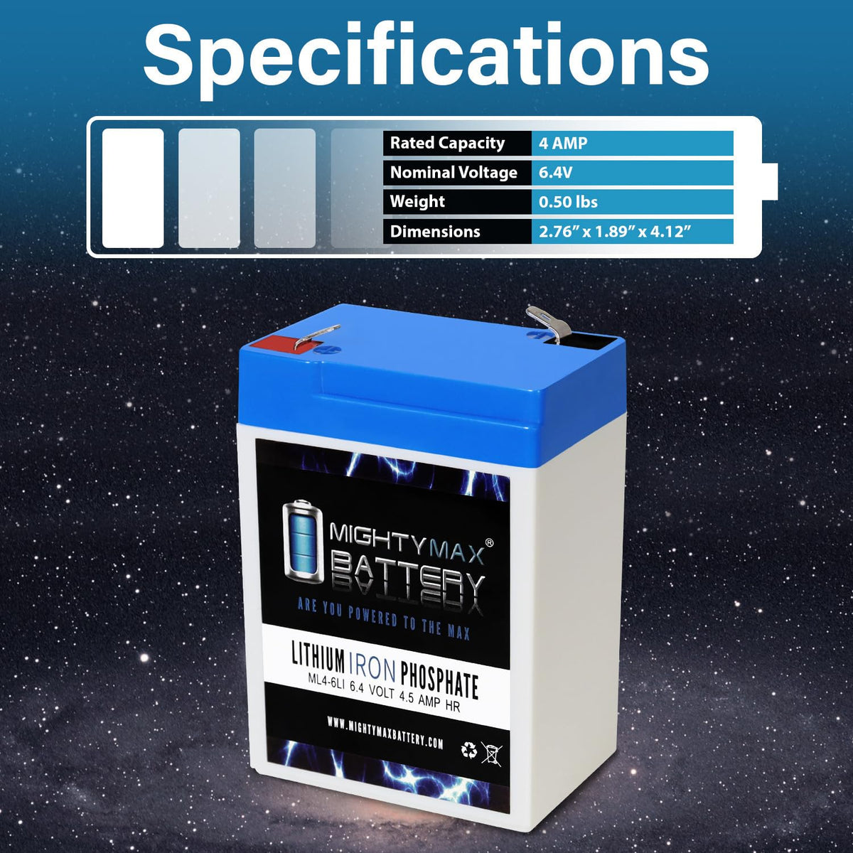 6V 4.5AH Lithium Replacement Battery Z623142