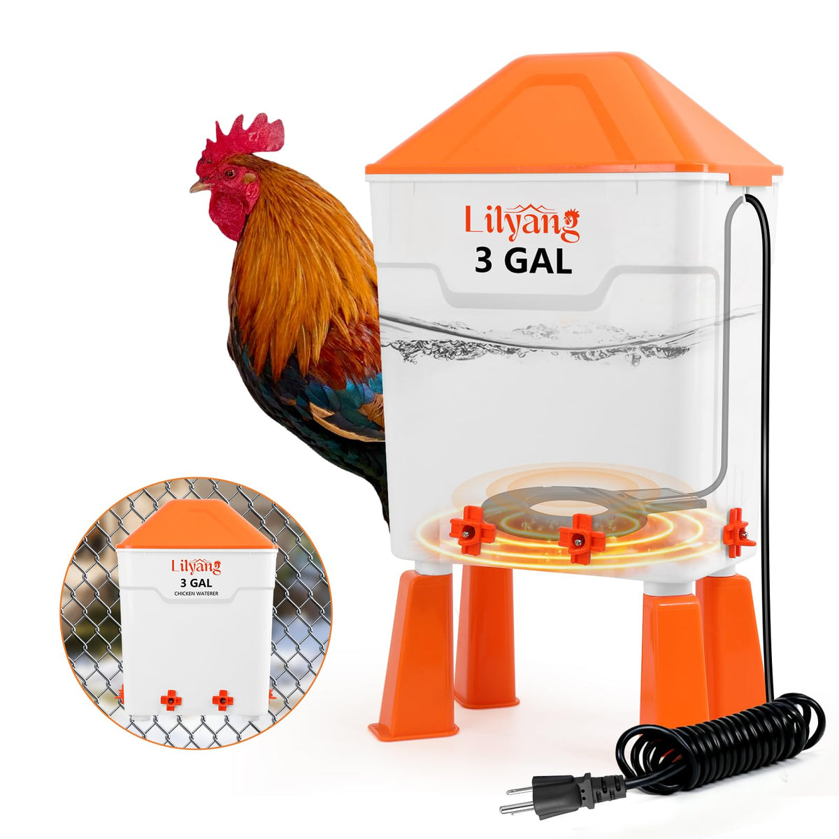 Heated Chicken Waterer 3 Gallon G6314