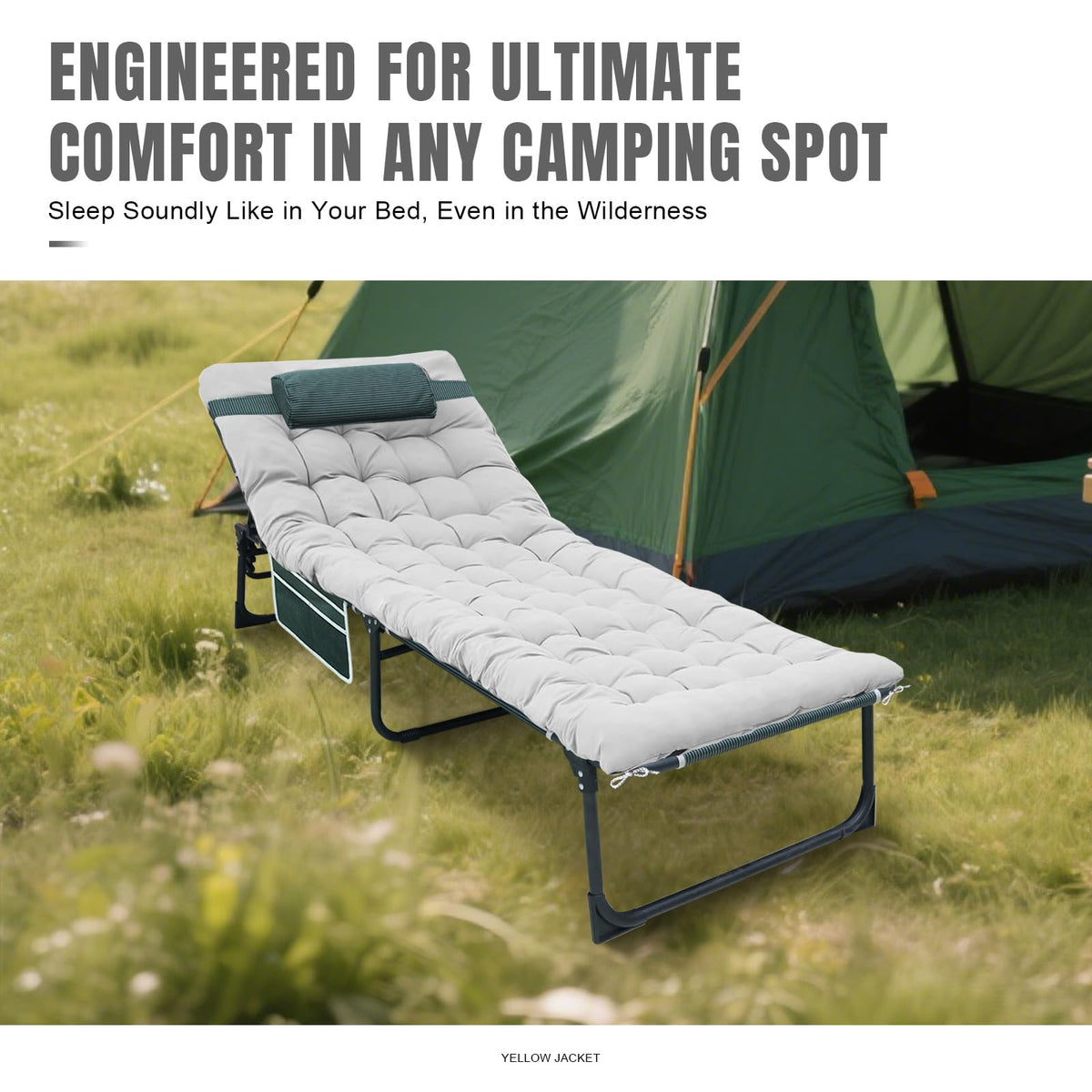 Folding Camping Cot with Mattress and Pillow J1546