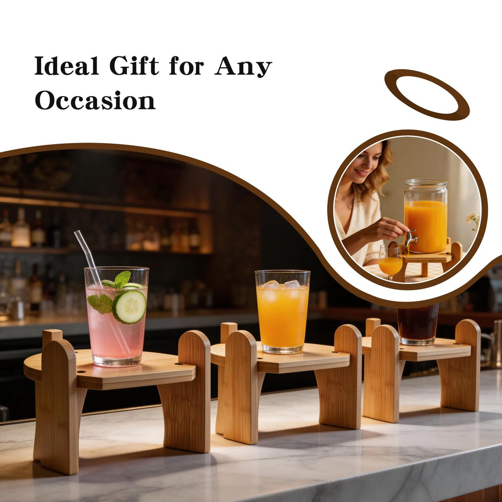 Beverage Dispenser with Bamboo Stand Y725291