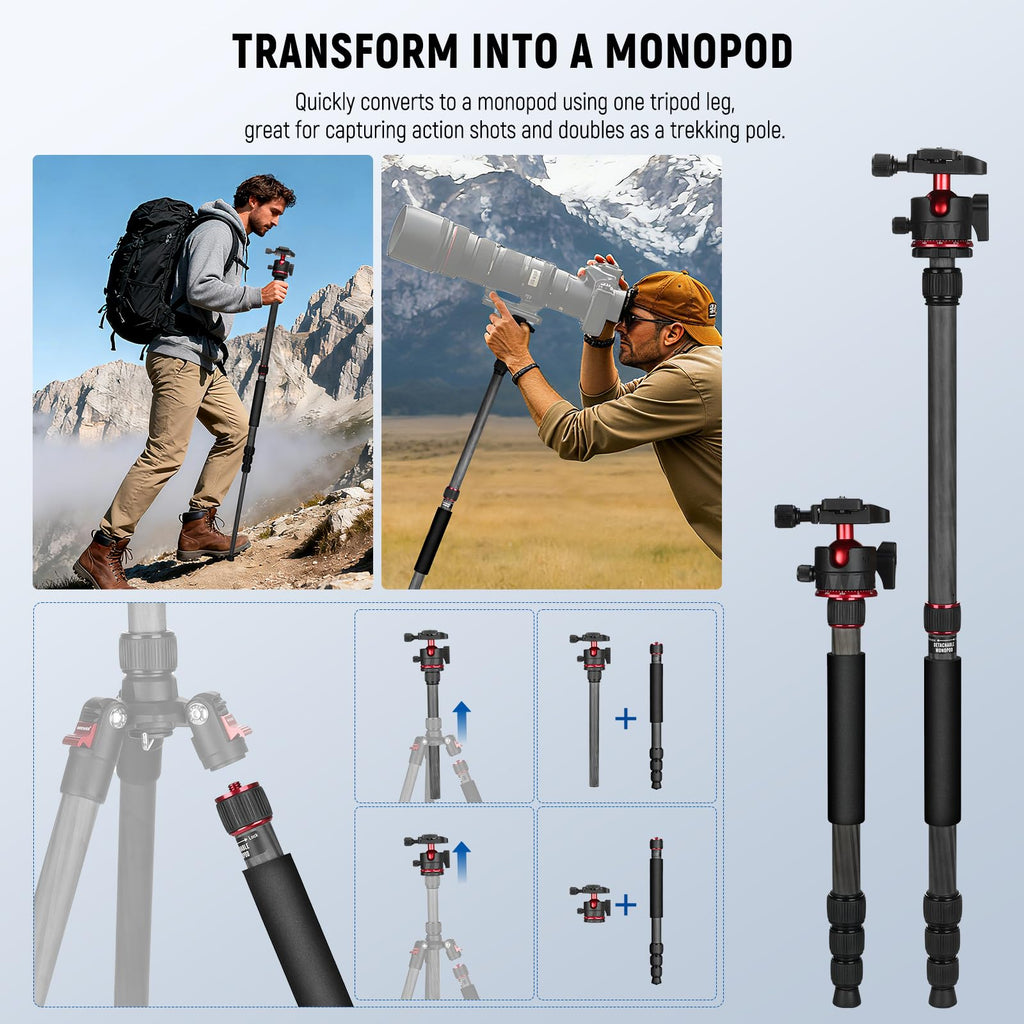Carbon Fiber Travel Tripod Monopod P3200