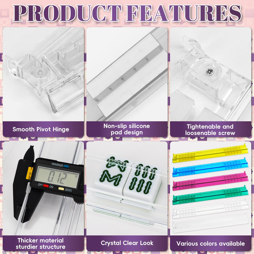 4 Pack Non-Slip Acrylic Mahjong Racks with Pushers V512