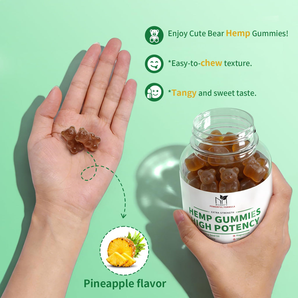 Hemp Gummies 60 Bears Pineapple Flavor Y698267