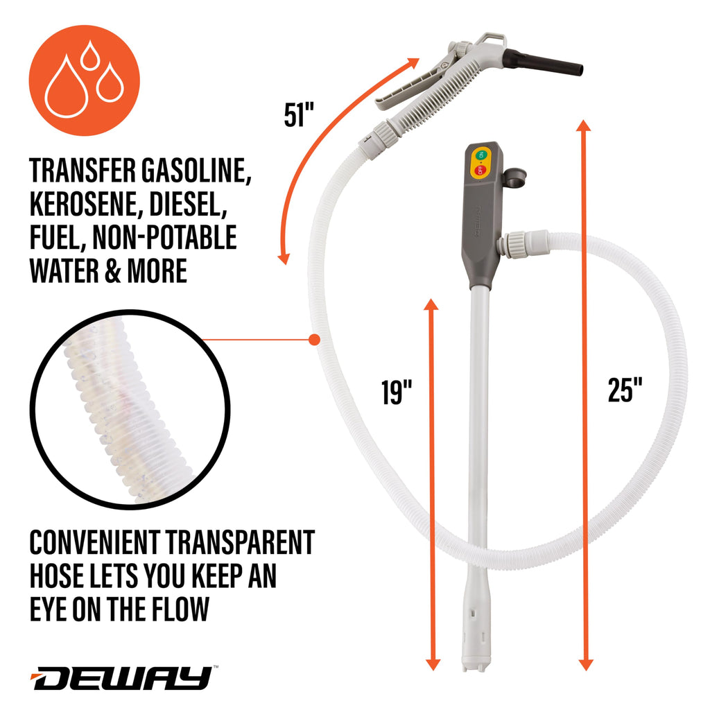 Stick Fuel Pump with Trigger Nozzle and 51in Clear Hose O106654