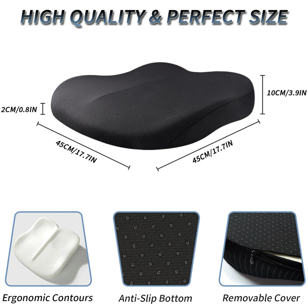 Black Memory Foam Wedge Seat Cushion N48128