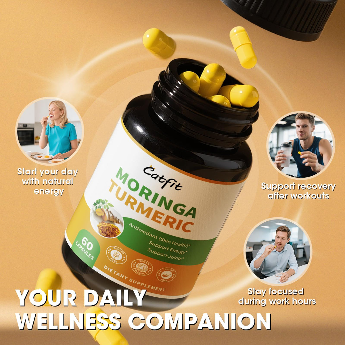 Moringa Capsules 10-in-1 Superfood Supplement F298084