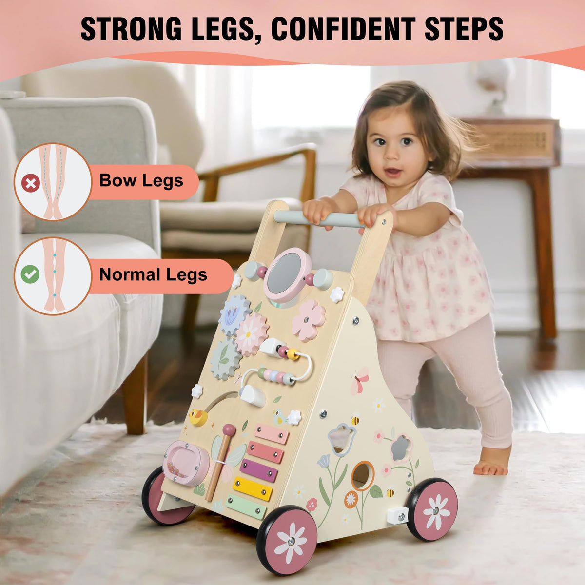 Wooden Baby Walker with Activity Center U995