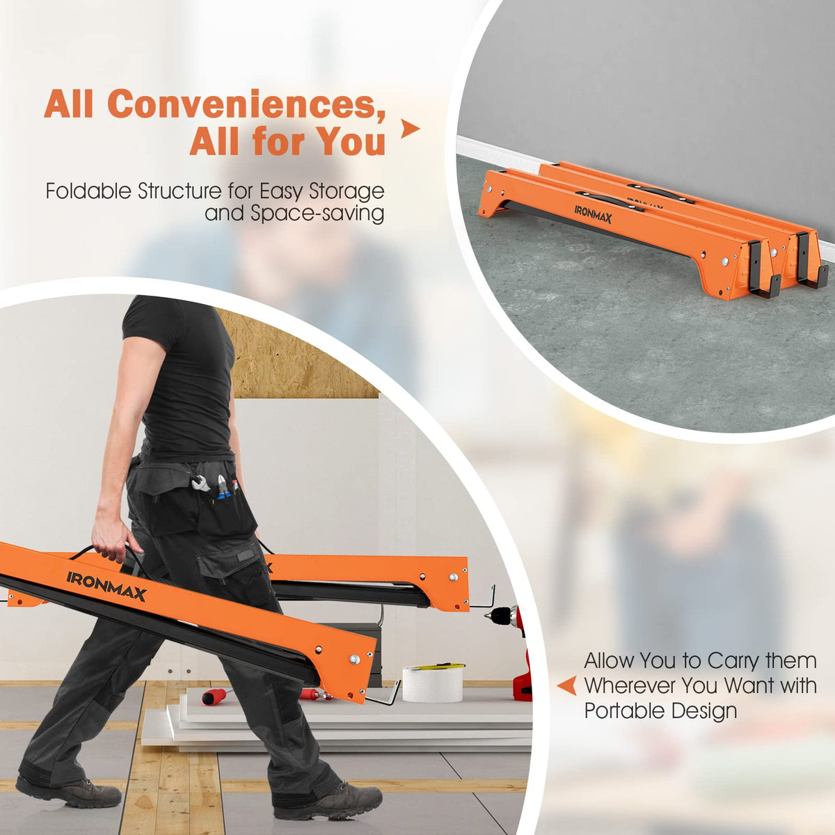 2 Pack Portable Foldable Saw Horses W393