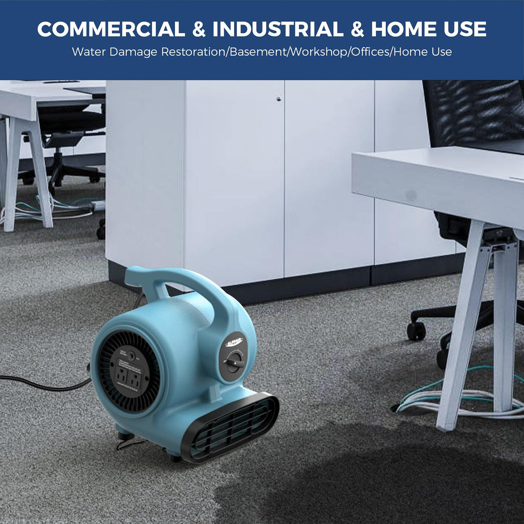 3 Speed Air Mover Blower Fan 115W 600CFM Blue D4845