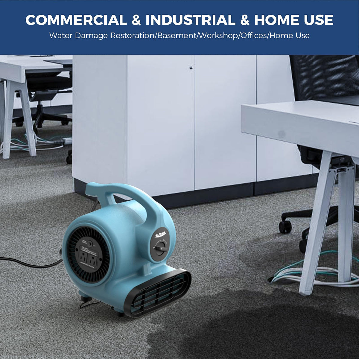 3 Speed Air Mover Blower Fan 115W 600CFM Blue D4845