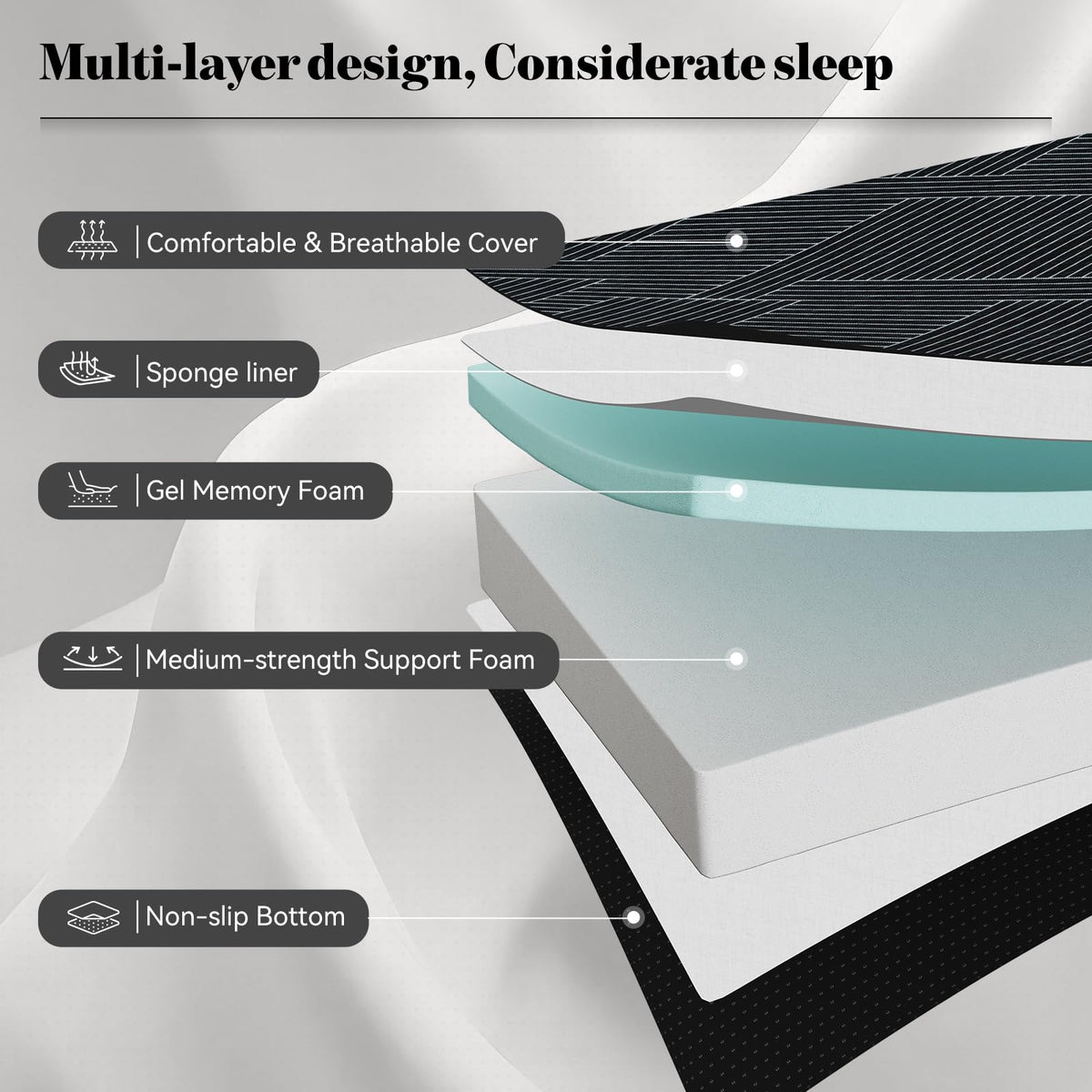 Folding Mattress Twin Size 6 Inch C458