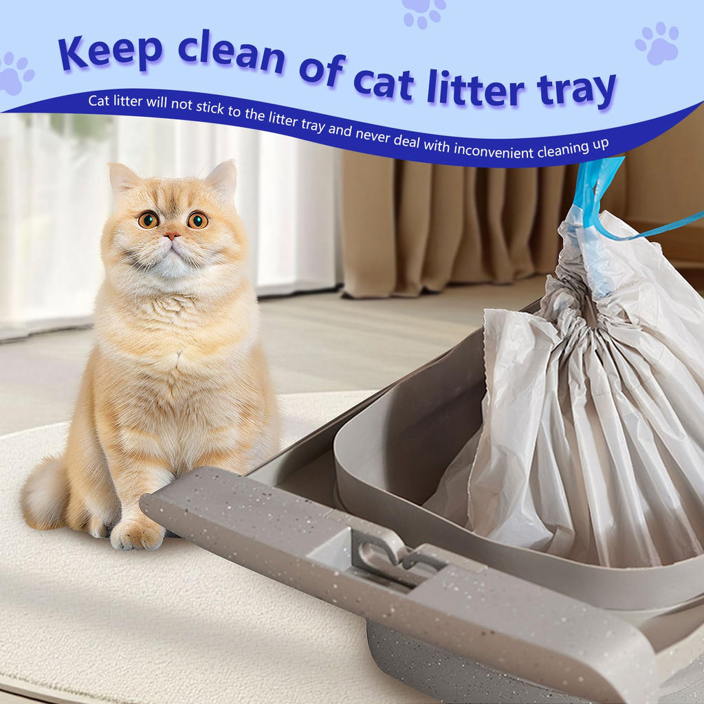 120 Count Cat Litter Box Bags, Extra Thick Heavy Duty Liners, Unscented, 27" x 13" G4373
