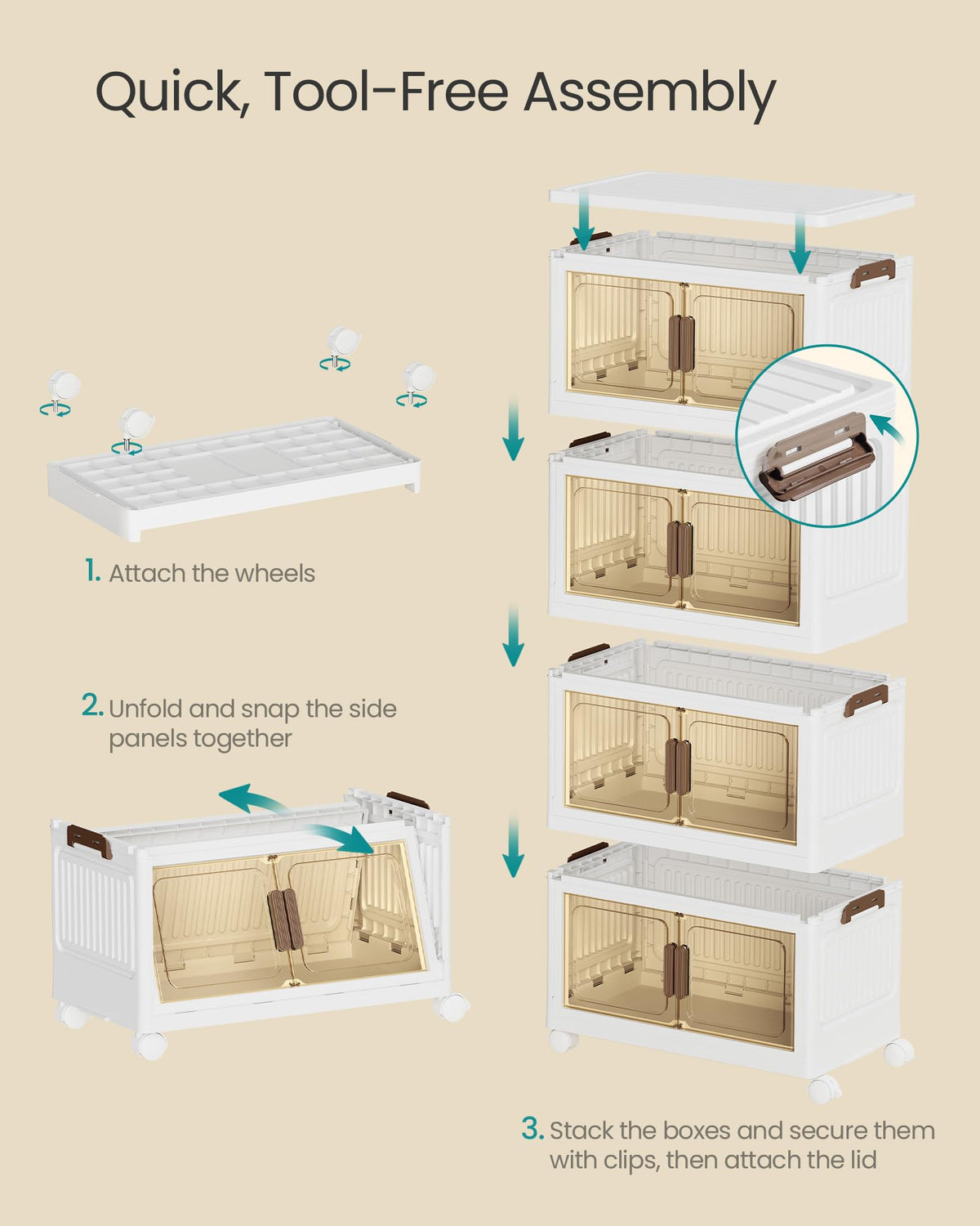 48QT Stackable Storage Bins with Lid R384
