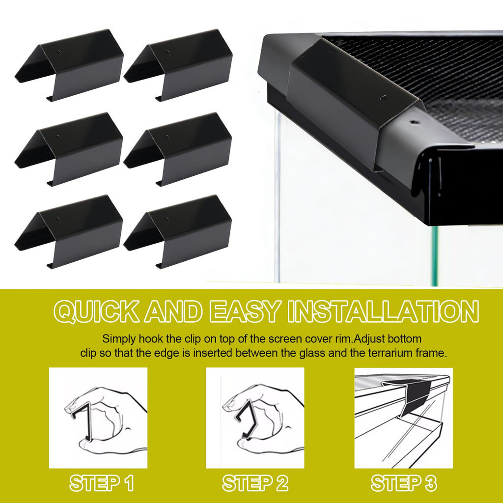 Heavy Duty Screen Clips for Reptile Terrarium Covers C540