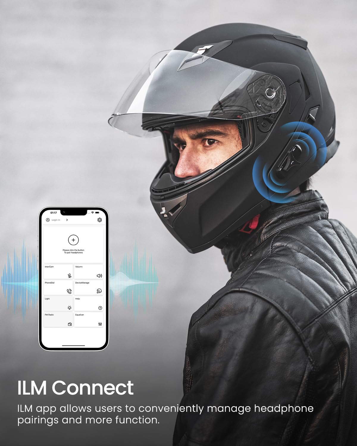 Bluetooth Integrated Modular Motorcycle Helmet L6133