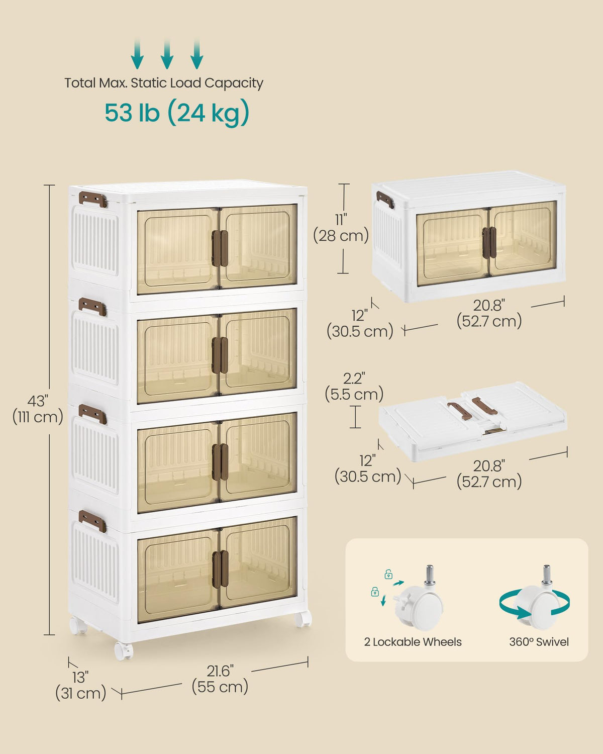 48QT Stackable Storage Bins with Lid R384