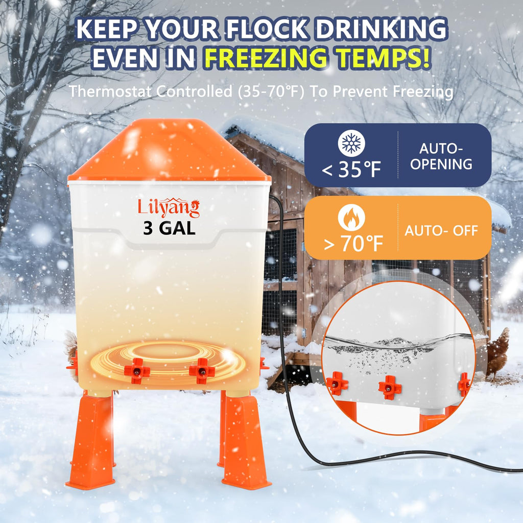 Heated Chicken Waterer 3 Gallon G6314