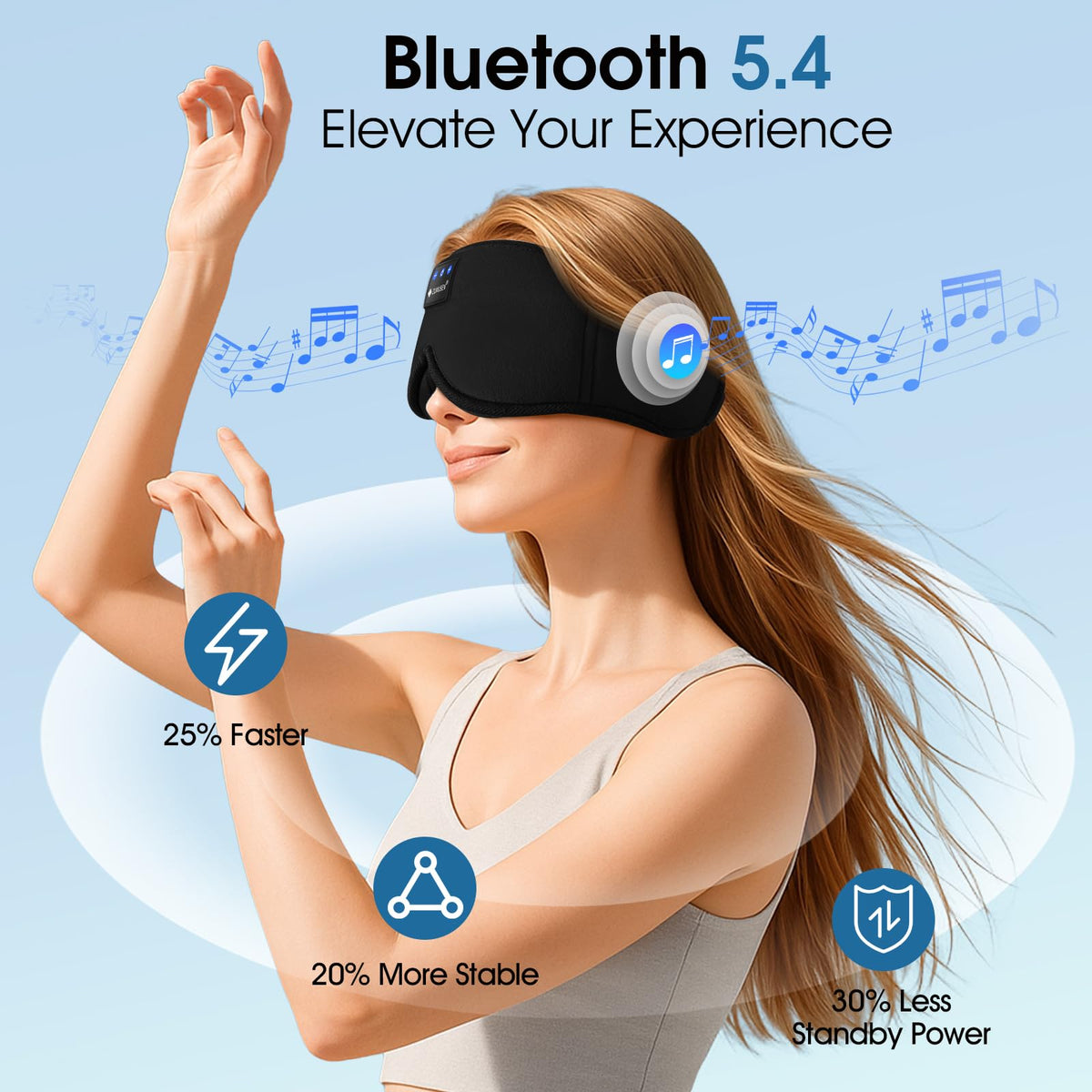 Bluetooth Sleep Headphones 3D Wireless Music Eye Mask N8150