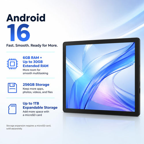 10.1 Inch Android 16 Tablet with 36GB RAM 256GB ROM S29825