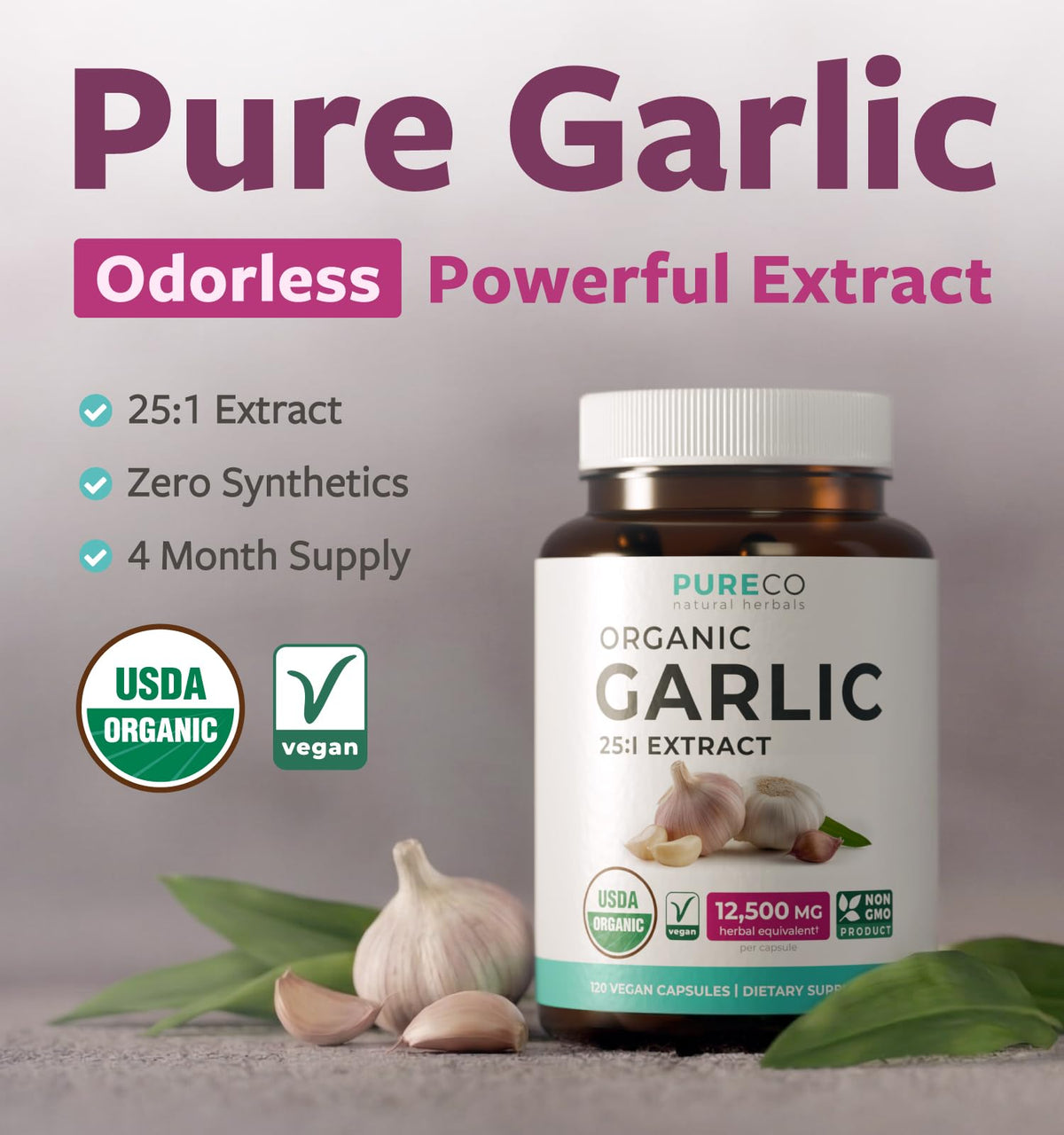 USDA Organic Odorless Garlic Capsules F53922